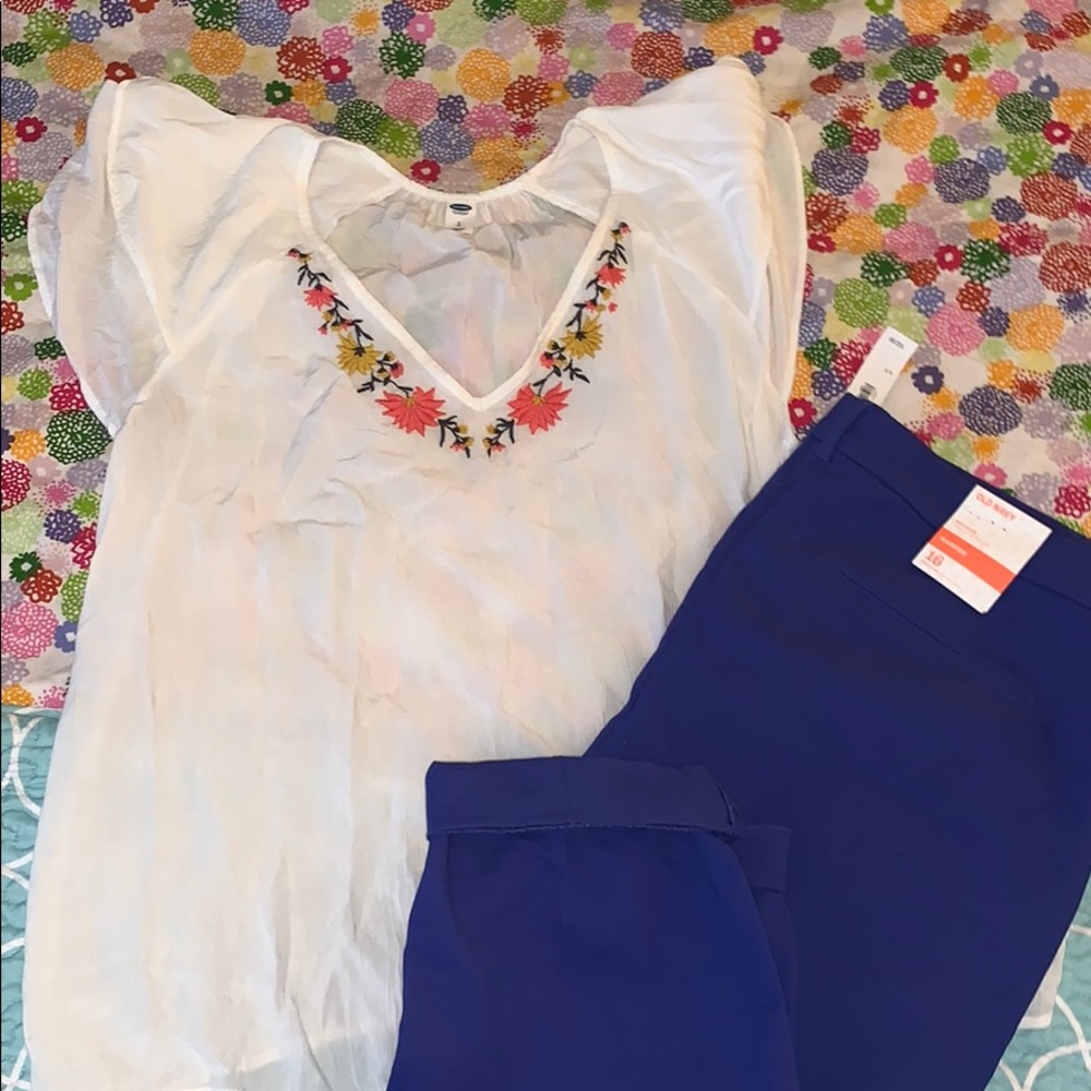 Bundle: Old Navy Blouse and Harper Crops